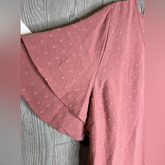 195. NWT Bloomchic French Dot Flutter Sleeve Blush 3X/22-24 - Picture 4 of 6